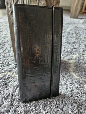 Fendi Embossed Leather Long Wallet - Black
